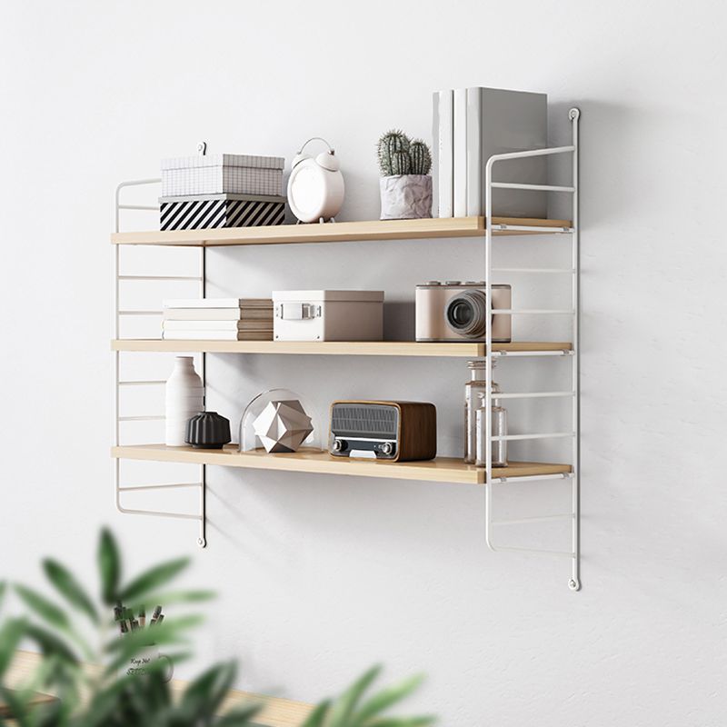 Contemporary Metal Shelf Bookcase Adjustable Floating Bookcase