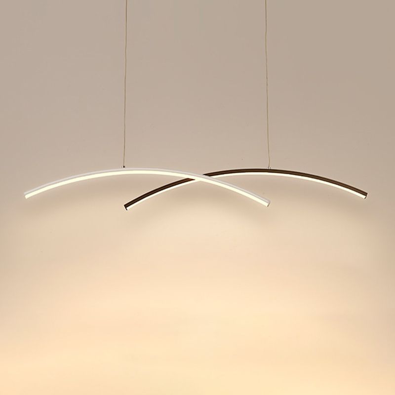 Black and White Ceiling Pendant Fixture Aluminum LED 2 - Light Kitchen Island Light
