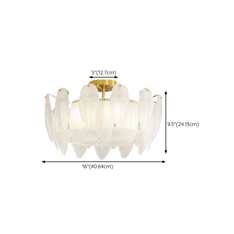 Contemporary Ceiling Lamp Creative Flush Mount Light Fixture with Glass Shade