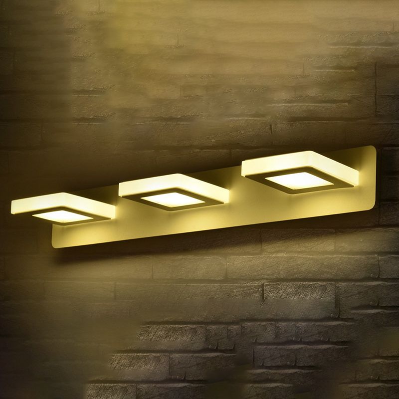 Metal Geometric Wall Mount Lighting Modern Multi Lights Mirror Wall Light Fixture in White