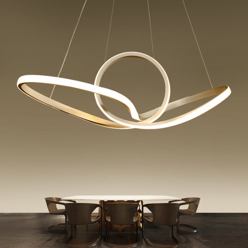 3 Farbe optional moderne Turn -Kronleuchter LED Hängende Leuchten für Wohnzimmer Schlafzimmer