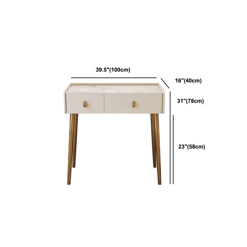 2/4-Drawer Vanity Makeup Table Set Vanity Stool - 15.57" D x 30.71" H Vanity White