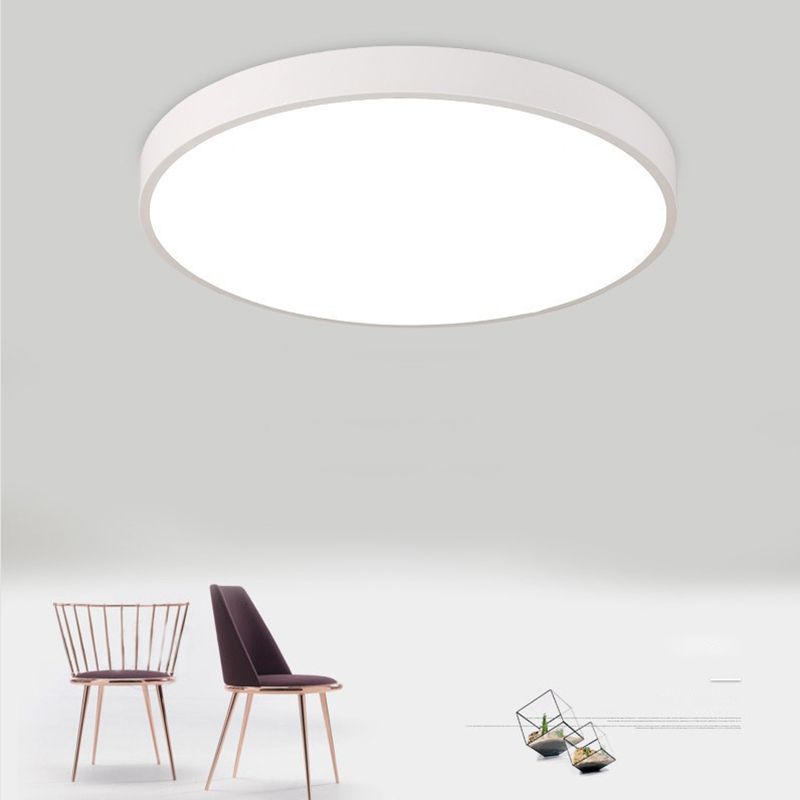 Lámpara de techo LED de forma redonda, acrílico moderno, 1 luz, montaje empotrado para sala de estar