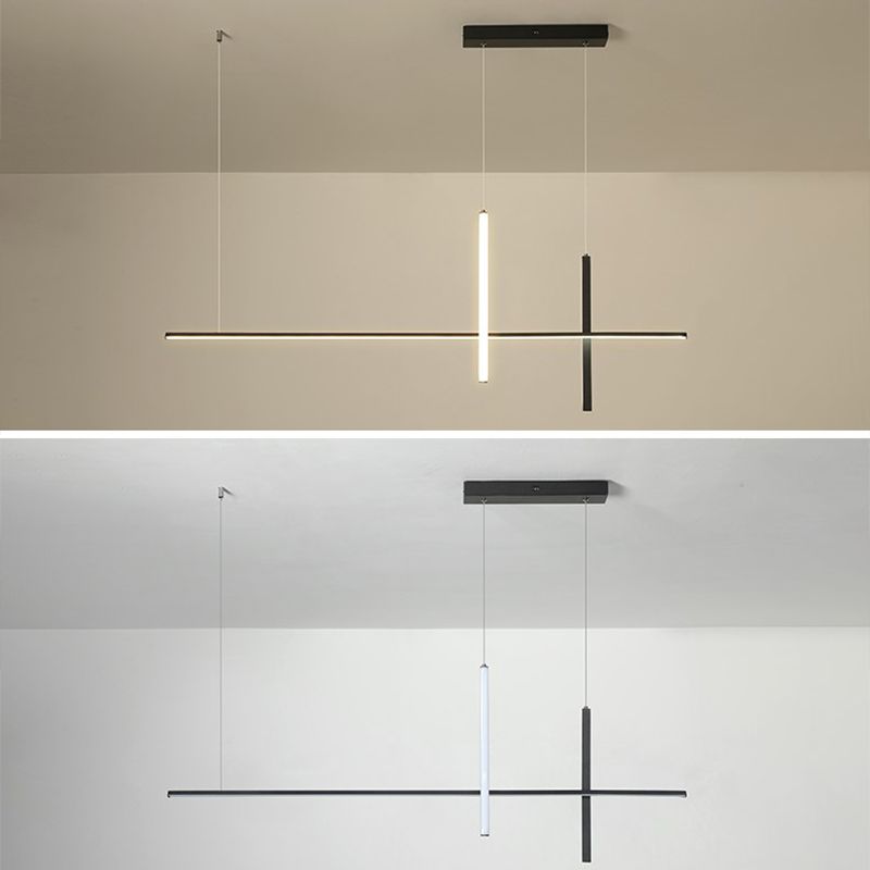 3 Light Linear Pendant Lighting Modern Kitchen Island Lighting Metal Island Lighting