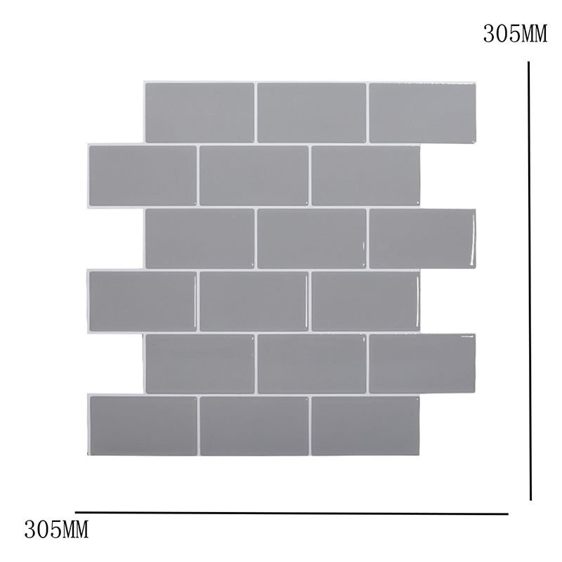 Grey Brick Wallpaper Panels Self-Sticking Country Bathroom Wall Covering, 12' L x 12" W