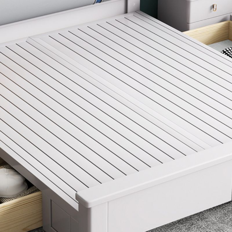 Contemporary Pine Wood Mattress Included with Headboard Rectangular Panel Standard Bed