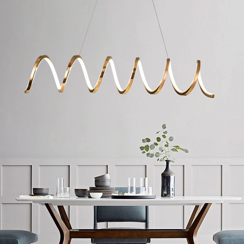 Modern Style Ribbon-like Shape Island Pendants Metal Pendant Lights for Living Room