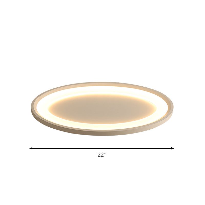 Elliptische dünne Schlafzimmer-flushmount Eisenminimalist 22 "/26" W LED-Unterputz-Deckenleuchte in Warm/Weißes Licht