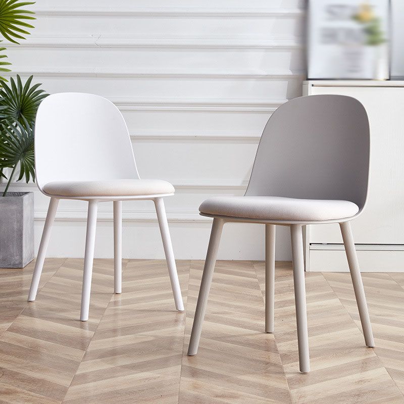 Upholstered Dining Chair Glam Style Plastic Side Chair for Dining Room
