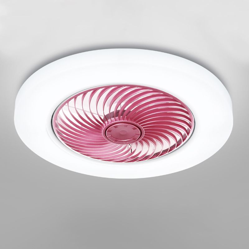 Modern Style Round Ceiling Fans Metal One Light Ceiling Light Fixture