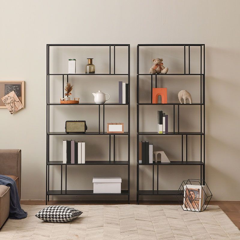 Contemporary Style Bookcase Metal Open Back Bookshelf for Home Office