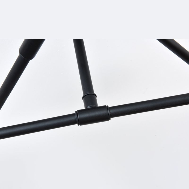 6-Lights Industrial Style Ceiling Lamp Metal Linear Arm Bare Bulb Flush Mount Lighting Fixture for Bedroom Living Room