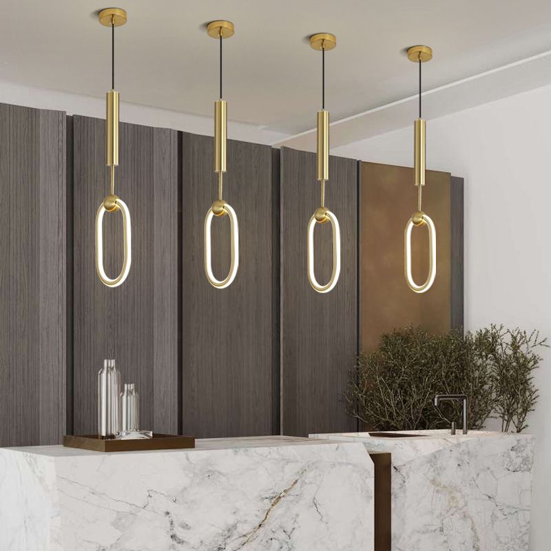 Iluminación colgante lineal minimalista, silicona de lujo colgante de silicona para sala de estar