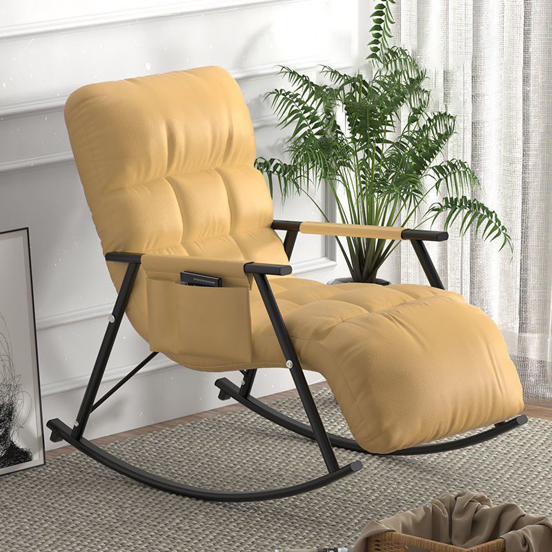 Modern Recliner Chair Pure Color Tufted Rocker Chair for Living Room
