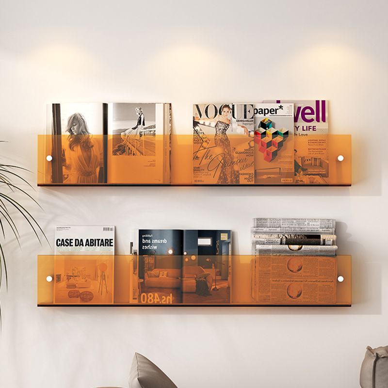 Modern Acrylic Floating Bookshelf 5.9" H Wall Mounted Bookcase