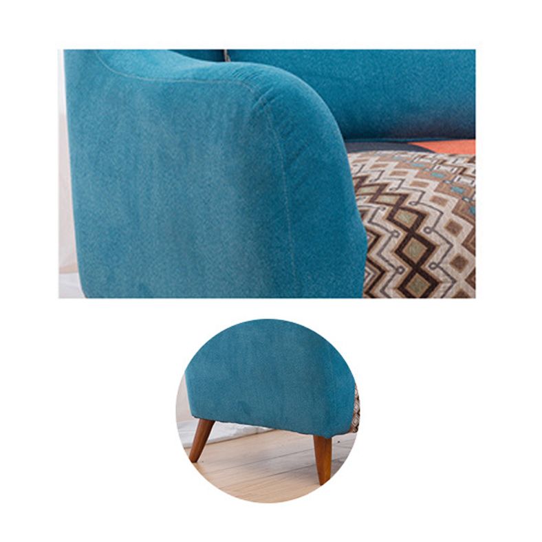 31.88" High Sloped Arm Sofa Modern Style Pillow Back Fabric Sofa