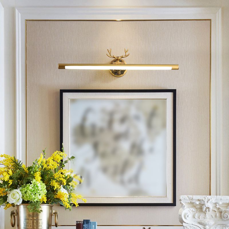 Metal Linear Wall Sconce Modern Style 1 Light Mirror Wall Lighting Fixture