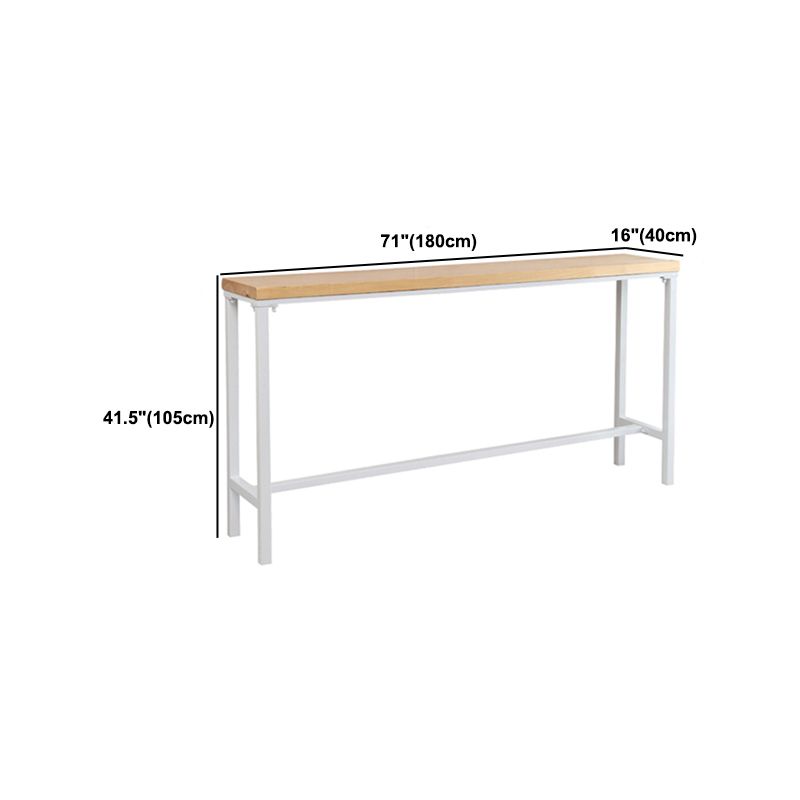 Industrial Rectangle Solid Wood Bar Table Set 1/5/9 Pieces Counter Table with High Stools