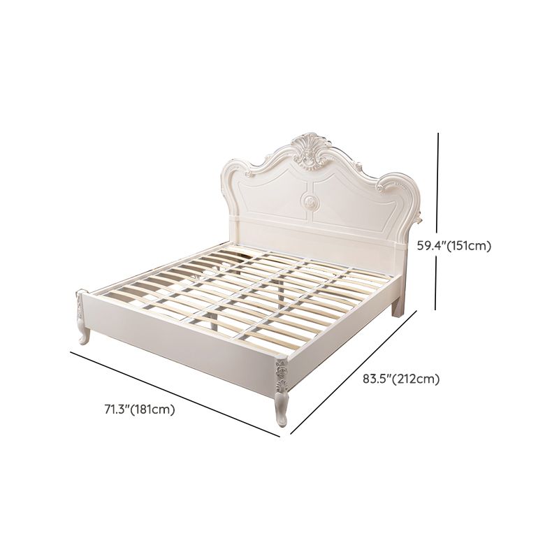 Victorian Solid Color Standard Bed Solid Wood Camelback Bed Frame