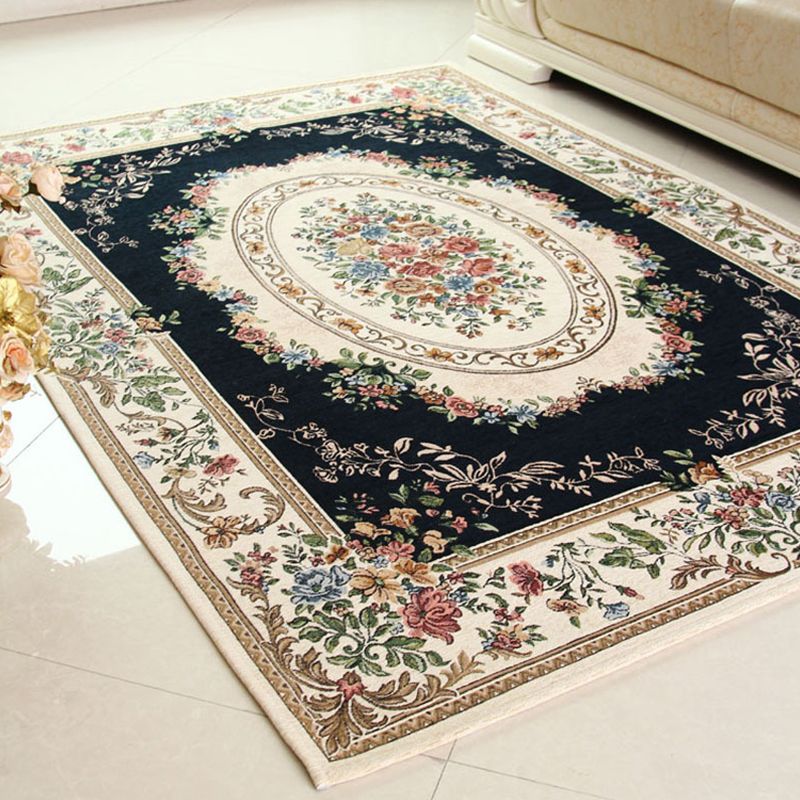 Tapis de salon marocain Tapis à imprimé floral multicolo