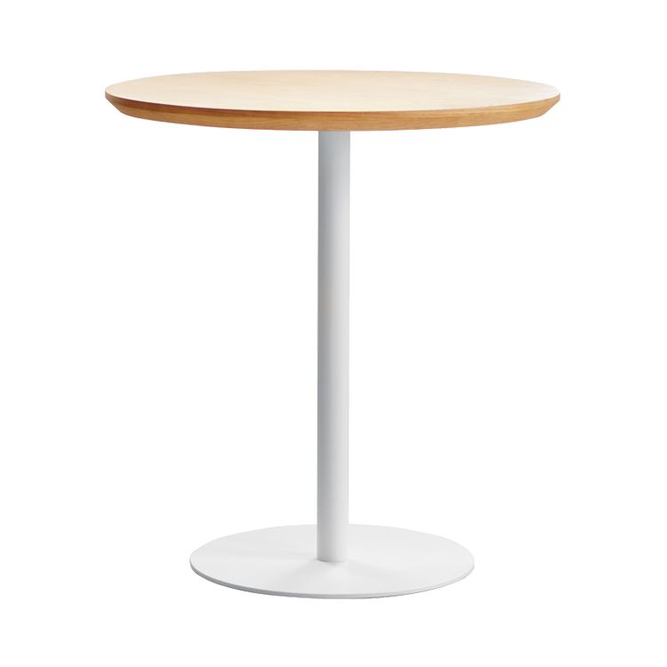 Table de salle à manger décontractée à base de tulipe ronde, table fixe quadricolore avec bois massif