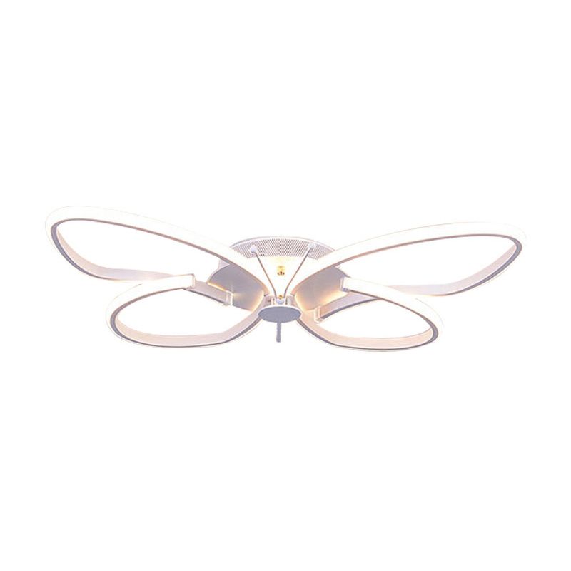 Butterfly Bedroom LED Flush Lighting Aluminum Modern Style Ceiling Mounted Light Fixture