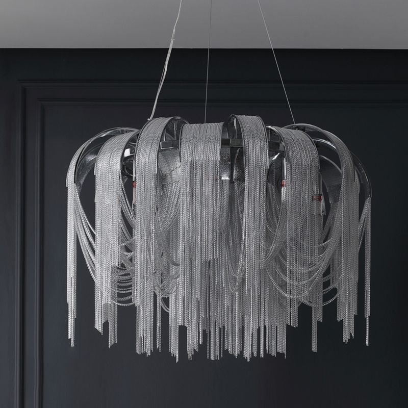 Modern Luxury Pendant Light Electroplate Metal Hanging Lamp with Aluminium Chain