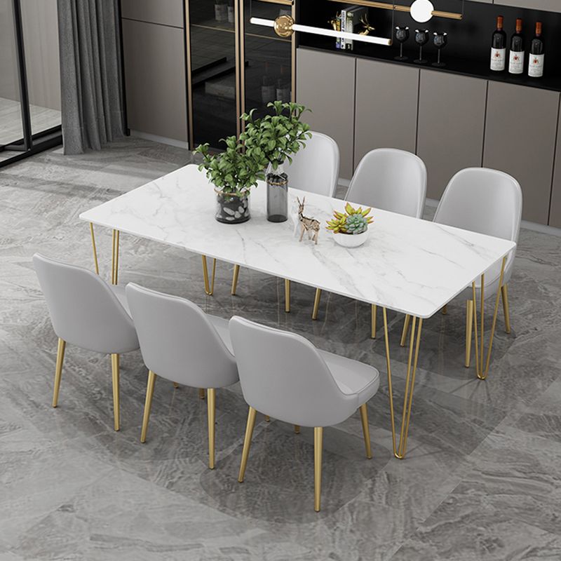 Nordic Metal Dining Room Armless Chairs Upholstered Linen Fabric Chairs for Restaurant
