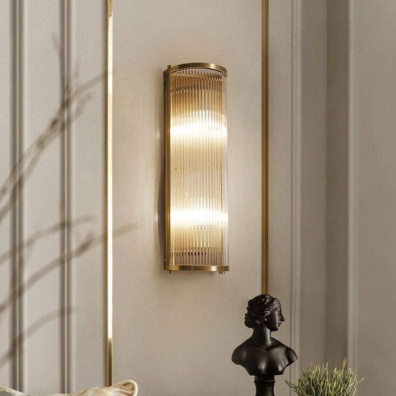 Iluminación de pared de medio cilindro de vidrio estilo de pared de múltiples luces de estilo moderno en oro