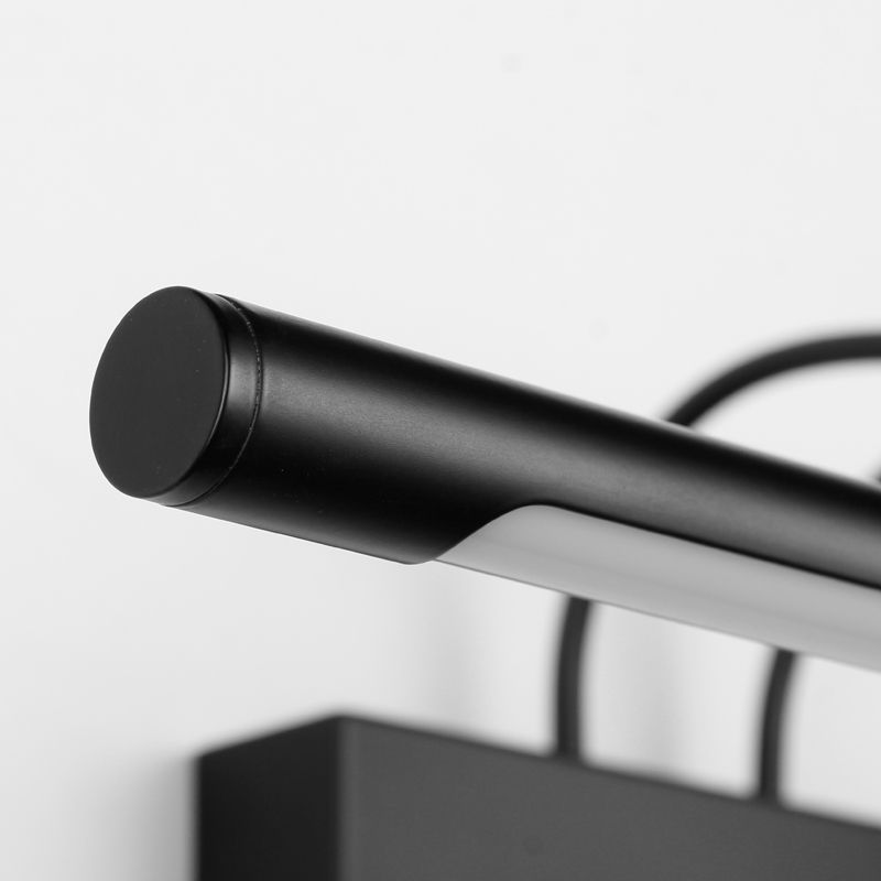 Modern Cylinder LED Bathroom Vanity Lighting Metal Bath Bar in Matte Black