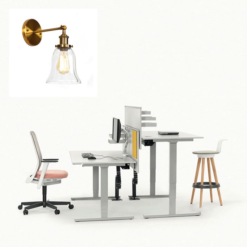 Illuminazione da parete geometrica vetro in stile industriale 1 luce sconce in ottone