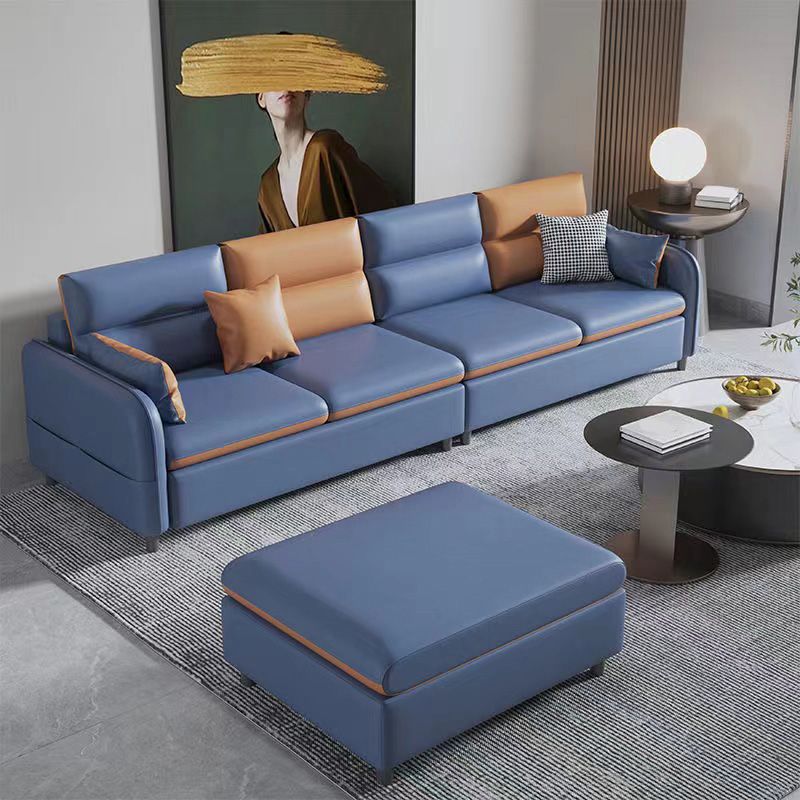 Fabric Straight Arm Sofa 102.36"D x 68.9"W x 29.53"H Cushion Back Sectionals with Storage