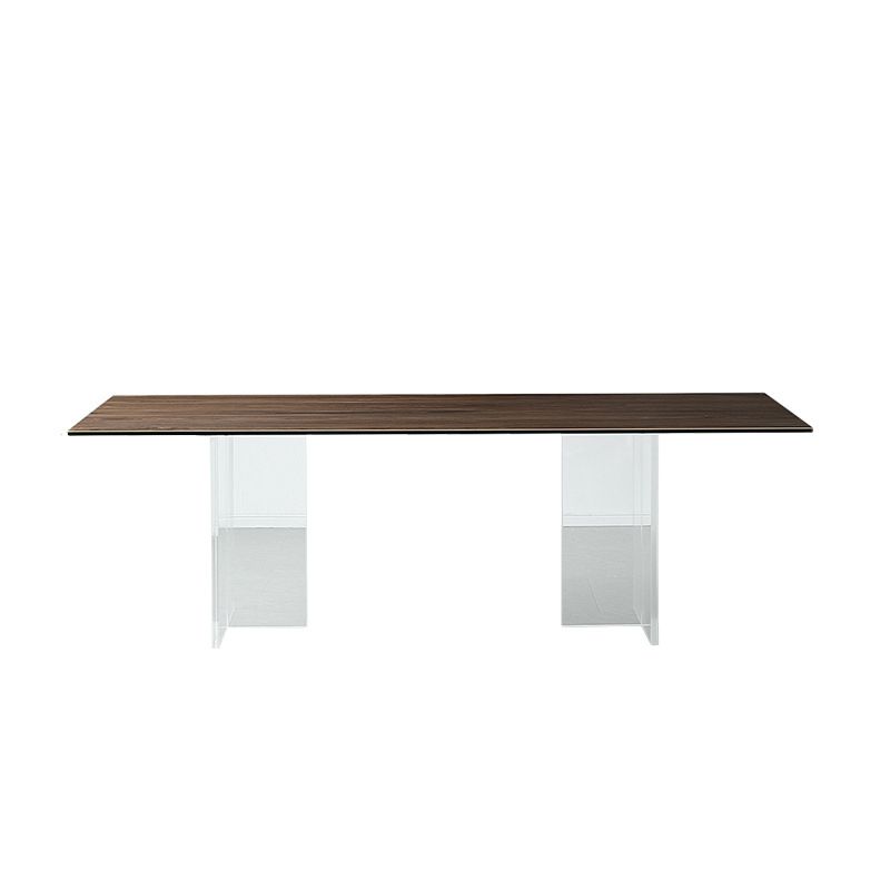 Modern Rectangle Dining Table Wooden Table with Plastic Legs for Home