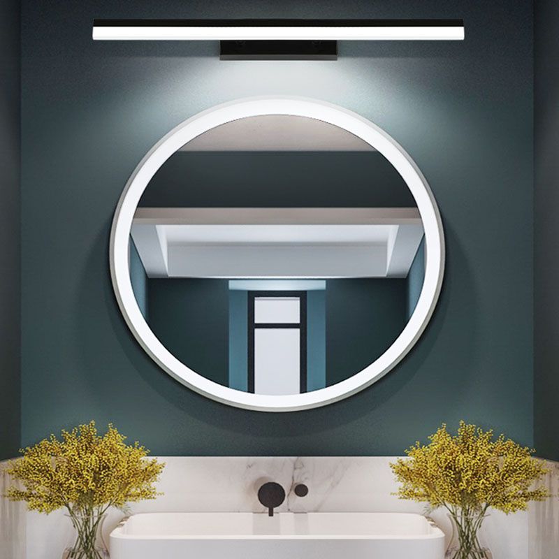 Metal Linear Shape Wall Light Modern 1-Light Swing Arm Mirror Wall Mount Light Fixture
