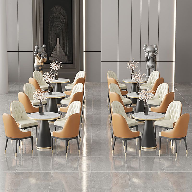Modern Style Dining Table White Top Sintered Stone Table for Dining Room