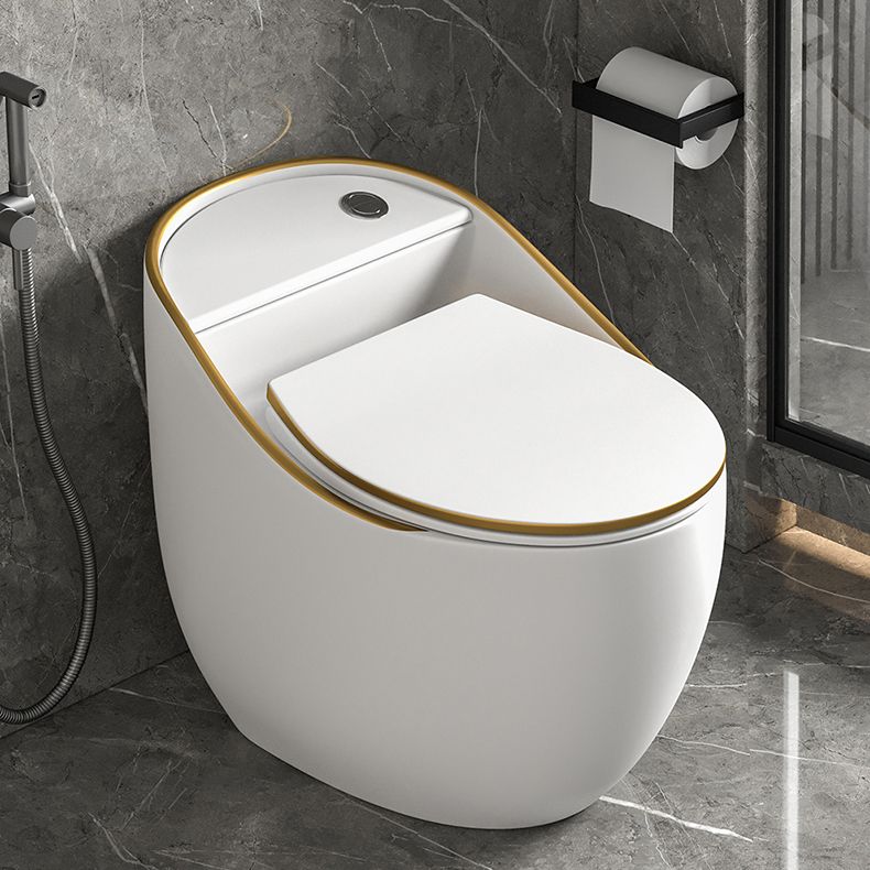 Modern Siphon Jet Toilet Bowl Round Flush Toilet with Seat for Bathroom
