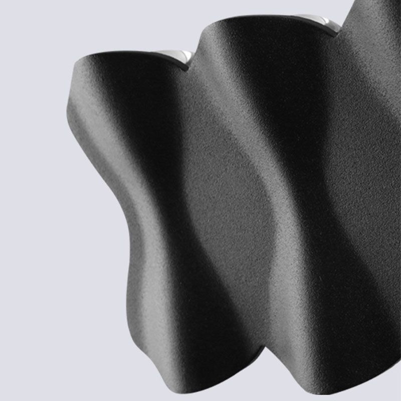 Zwarte geometrische LED -wandlamp in moderne beknopte aluminium outdoor waterdichte wandwandeling