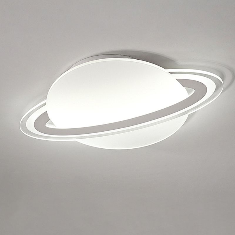 Nordic Acrylic Flush Mount Light Fixture White Saturn LED Flush Mount Spotlight for Kids Bedroom