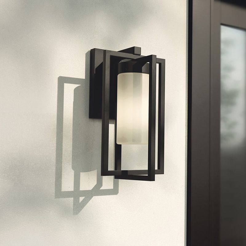 Modernism Wall Sconce White Glass Sconce Light Fixture for Courtyard