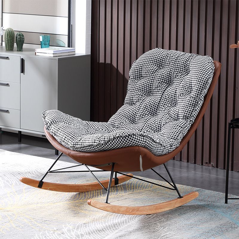 Living Room Luxury Leisure Chair Wood Frame Base Relaxing Lazy Rocking Chairs