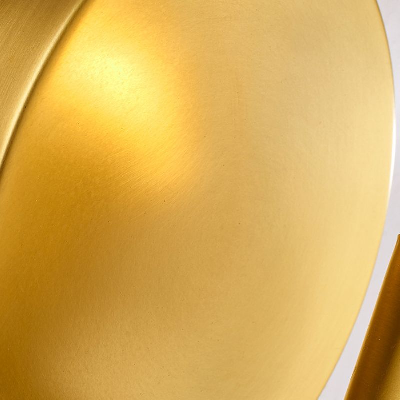 Modern Brass Wall Light Gold Round 8" High Wall Sconce Lamp for Bedroom