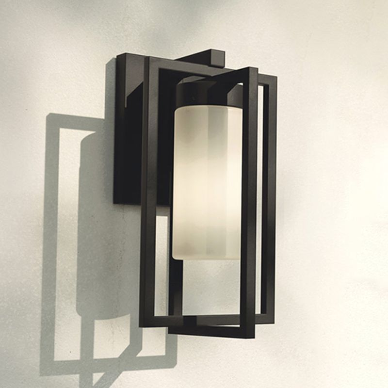 Modernism Wall Sconce White Glass Sconce Light Fixture for Courtyard