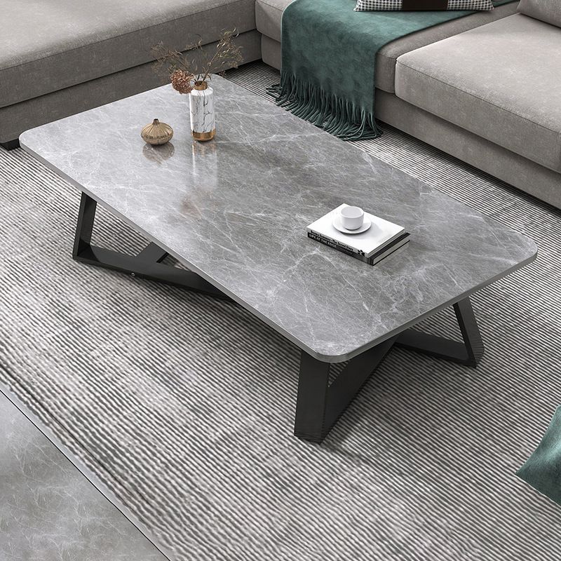 Cross Legs Coffee Table Modern Wood Coffee Table for Living Room