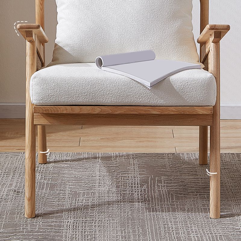 Solid Wood Frame Lounge Chair Arms Included Chair with Pillow