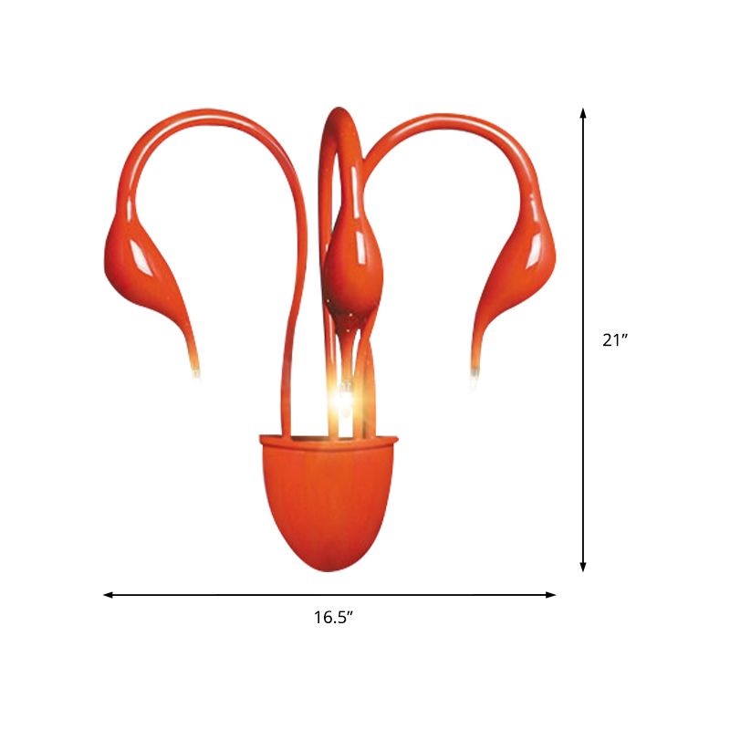 Metal Swan Wall Mount Leichte Nordik 3/5 Lichter Schwarz/weiß/weiße LED -Wandleuchten für Wohnzimmer