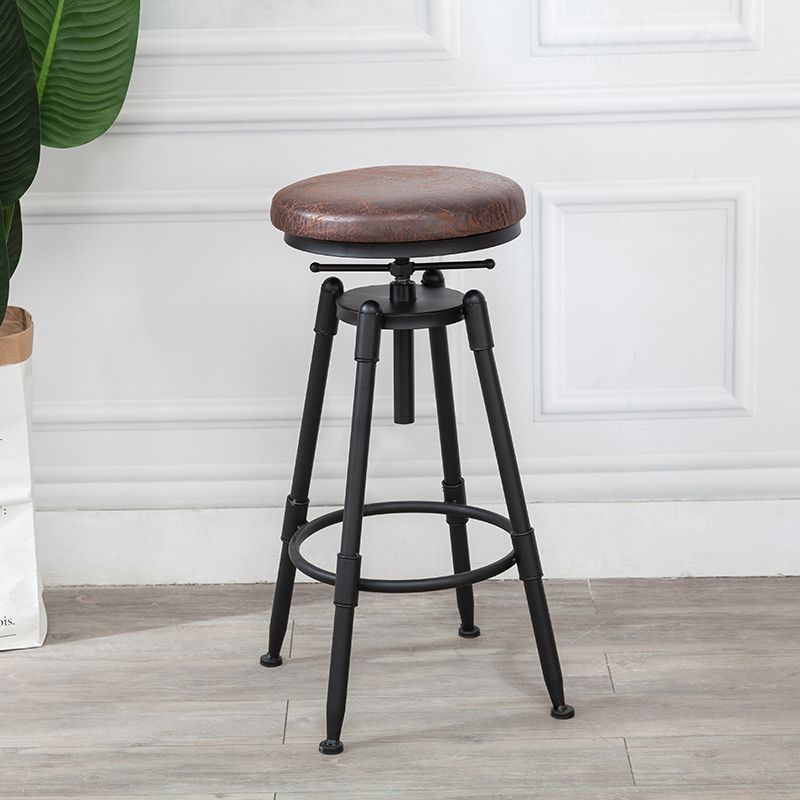 Modern Rotatable Counter Stool Iron Bar Stool with Seat and Pedal