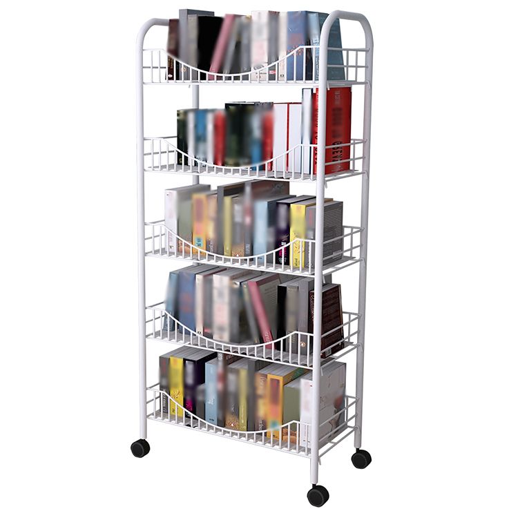 Libreria etagere industriale in acciaio libreria verticale aperta con ruote di caster