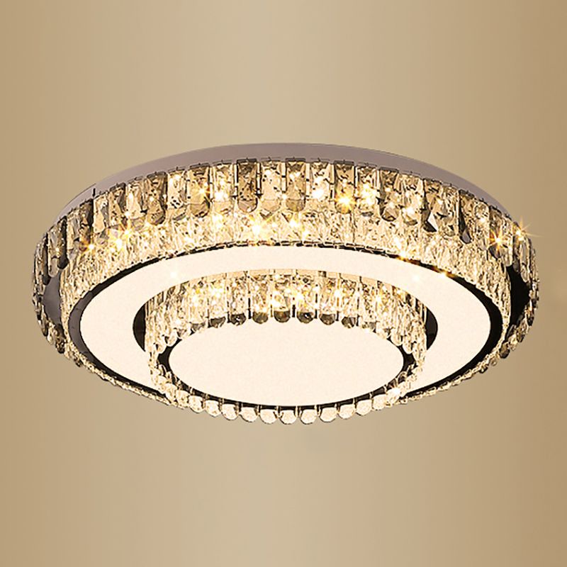 Lampade da incasso in metallo Lampade moderne da soffitto per camera da letto con paralume in cristallo