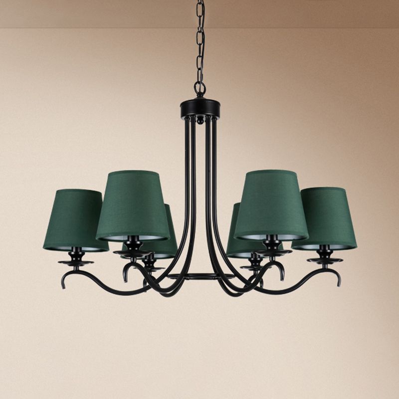 Apparecchio di illuminazione lampadario affusolato verde per sala da pranzo per sala da pranzo