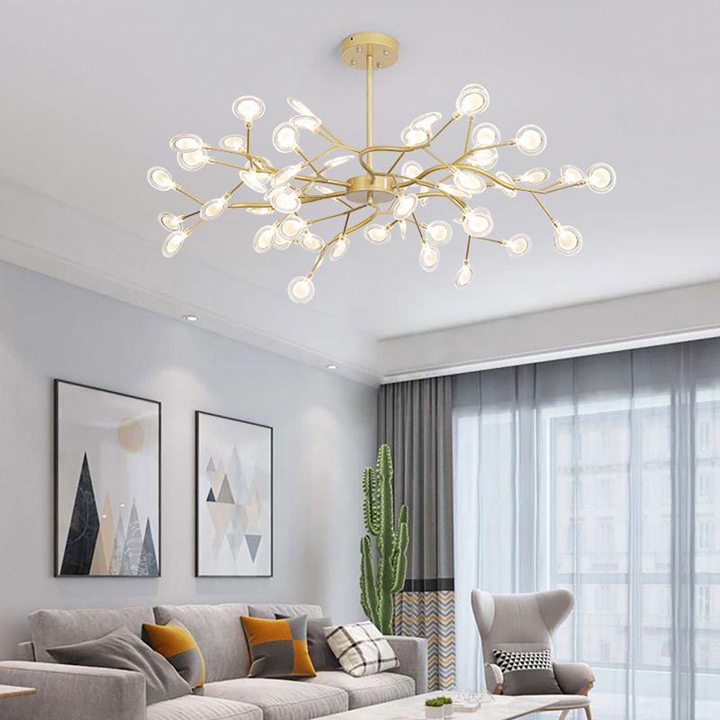 Modern Farmhouse Chandelier with Clear Acrylic Panels Shades Chandelier Lighting Fixtures